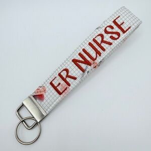 ER Nurse Keychain with Red Embroidery